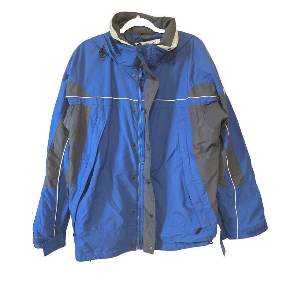 Columbia Jacket Mens L Blue Black Interchangeable Core Waterproof Breathable - Picture 2 of 5